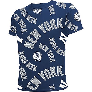 Youth Stitches Navy New York Yankees Allover Team T-Shirt