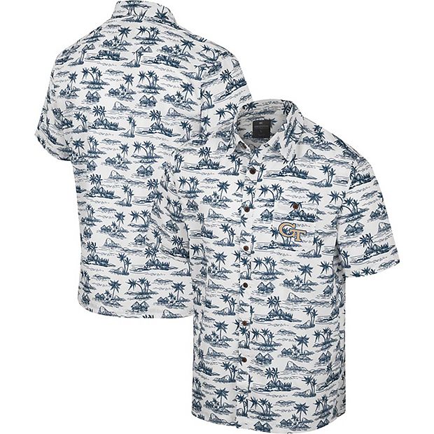 Men's New York Yankees Tommy Bahama White Go Big or Go Home Camp Button-Up  Shirt