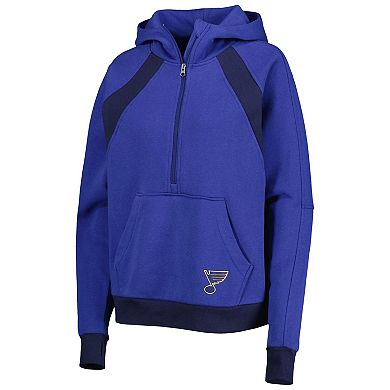 Women's Starter Blue St. Louis Blues Wishbone Half-Zip Hoodie