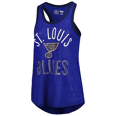 Women's G-III 4Her by Carl Banks Royal St. Louis Blues First Base Racerback Scoop Neck Tank Top