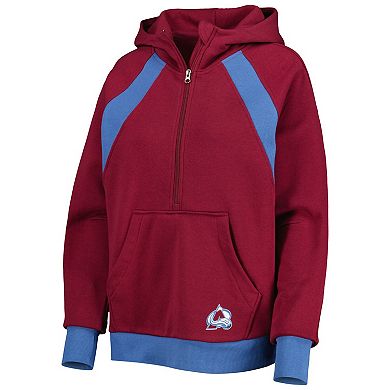 Women's Starter Burgundy Colorado Avalanche Wishbone Half-Zip Hoodie