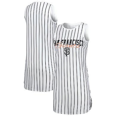 Women's Concepts Sport White San Francisco Giants Reel Pinstripe Knit Sleeveless Nightshirt