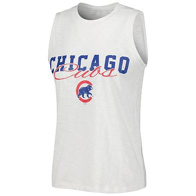 Women's Concepts Sport White Chicago Cubs Reel Pinstripe Tank Top & Shorts Sleep Set