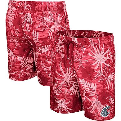 Men's Colosseum Crimson Washington State Cougars What Else is New Swim Shorts