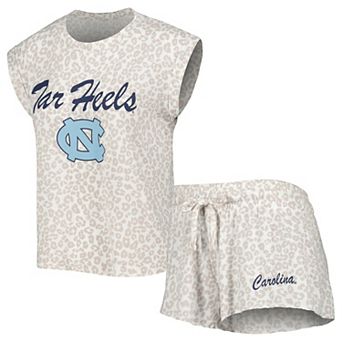 Women's Concepts Sport Cream North Carolina Tar Heels Montana T-Shirt & Shorts Sleep Set