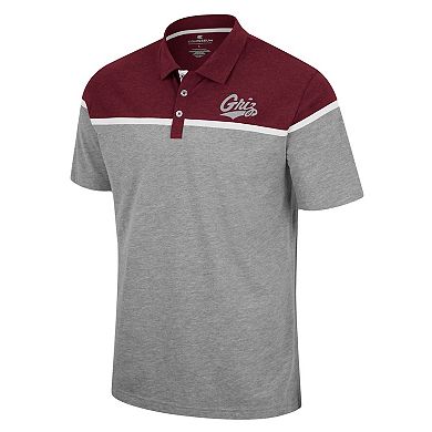 Men's Colosseum Heather Gray Montana Grizzlies Chamberlain Polo
