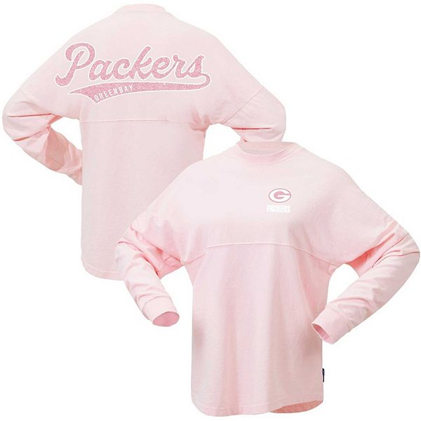 Women's Fanatics Branded Pink Green Bay Packers Millennial Spirit Jersey T- Shirt