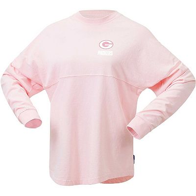 Women s Fanatics Branded Pink Green Bay Packers Millennial Spirit Jersey T Shirt