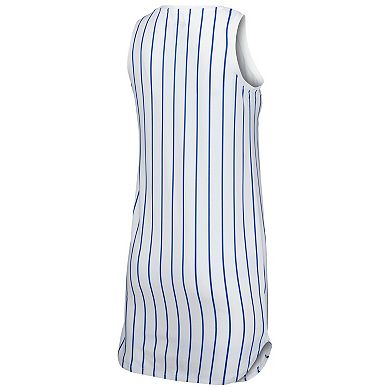 Women's Concepts Sport White Los Angeles Dodgers Reel Pinstripe Knit Sleeveless Nightshirt