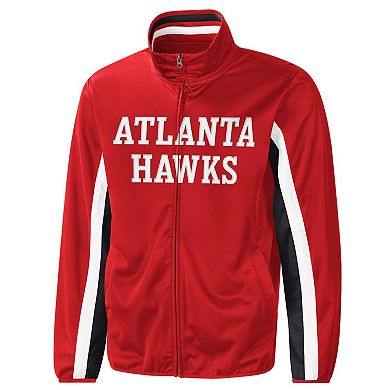 Men's G-III Sports by Carl Banks Red Atlanta Hawks Contender Wordmark Full-Zip Track Jacket