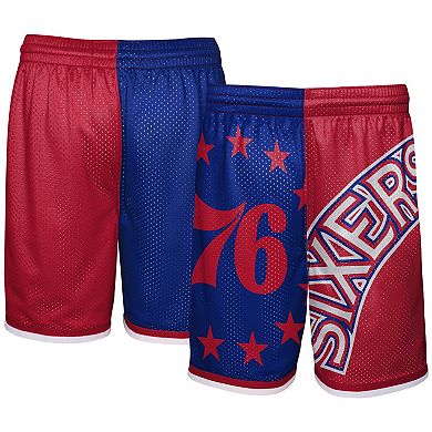 Pantaloncini Mitchell & Ness Big Face 5.0 - Stile Fashion Philadelphia 76ers, 100% Poliestere