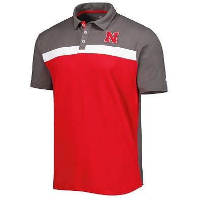 Men's Colosseum Charcoal Nebraska Huskers Two Yutes Polo