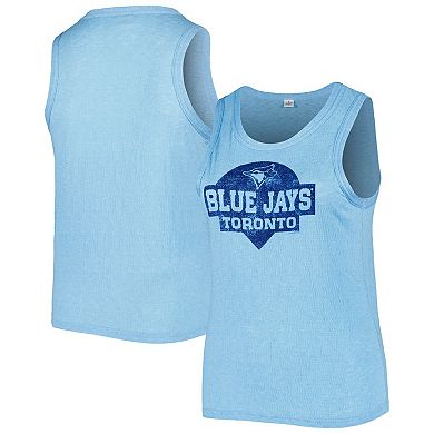 Women's Soft as a Grape Royal Toronto Blue Jays Plus Size High Neck Tri-Blend Tank Top