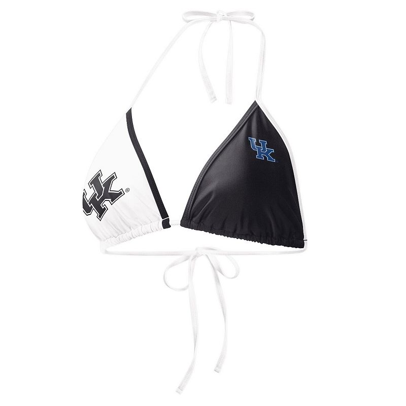 Women's G-III 4Her by Carl Banks Black/White Kentucky Wildcats Play Action Bikini Top, Size: Medium