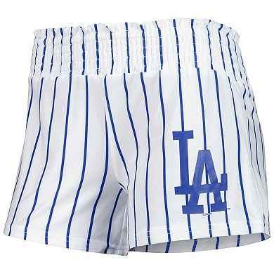 Women's Concepts Sport White Los Angeles Dodgers Reel Pinstripe Sleep Shorts