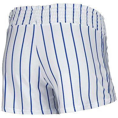 Women's Concepts Sport White Los Angeles Dodgers Reel Pinstripe Sleep Shorts