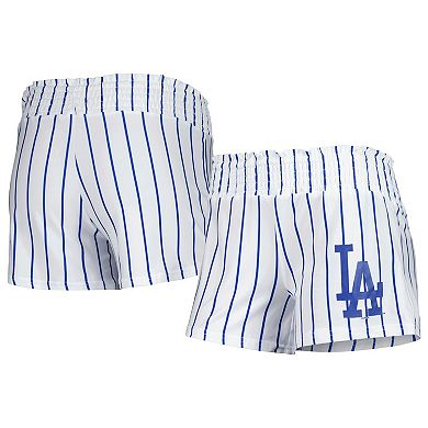 Women's Concepts Sport White Los Angeles Dodgers Reel Pinstripe Sleep Shorts