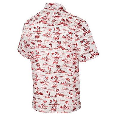 Men's Colosseum White Stanford Cardinal Spontaneous is Romantic Camp Button-Up Shirt