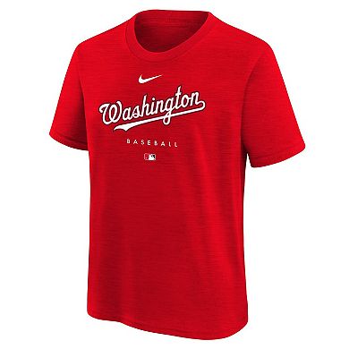 Youth Nike  Red Washington Nationals Authentic Collection Early Work Tri-Blend T-Shirt