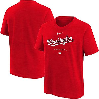 Youth Nike  Red Washington Nationals Authentic Collection Early Work Tri-Blend T-Shirt