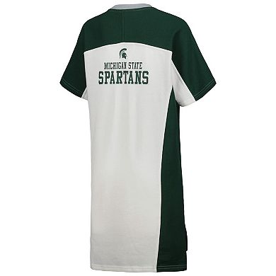 Women's G-III 4Her by Carl Banks White Michigan State Spartans Home Run T-Shirt Dress