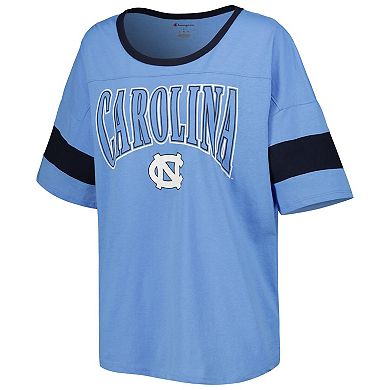 Women's Champion CarolinaÂ Blue North Carolina Tar Heels Jumbo Arch Striped Half-Sleeve T-Shirt