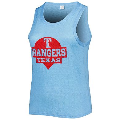 Women's Soft as a Grape Royal Texas Rangers Plus Size High Neck Tri-Blend Tank Top