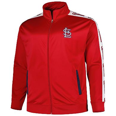 Men's Red St. Louis Cardinals Big & Tall Tricot Track Full-Zip Jacket