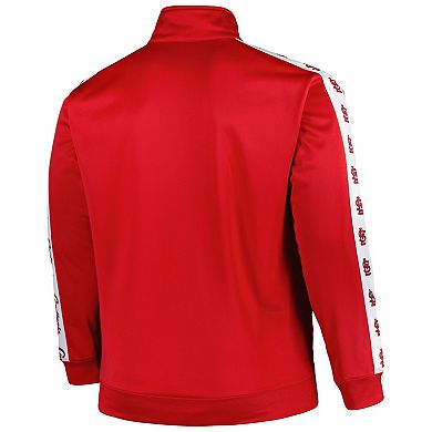 Men's Red St. Louis Cardinals Big & Tall Tricot Track Full-Zip Jacket