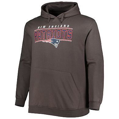 Men's Charcoal New England Patriots Big & Tall Logo Pullover Hoodie