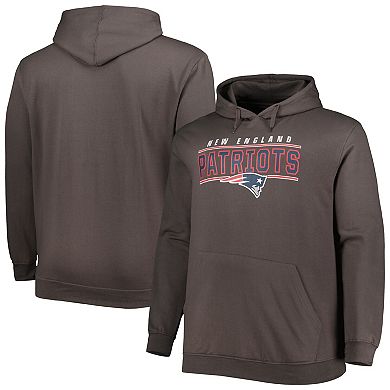 Men's Charcoal New England Patriots Big & Tall Logo Pullover Hoodie