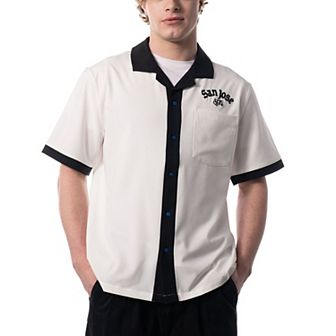 Men's The Wild Collective White San Jose Earthquakes Bowler Button-Up Shirt