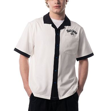 Men's The Wild Collective  White San Jose Earthquakes Bowler Button-Up Shirt