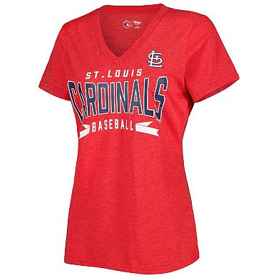 G-III 4Her by Carl Banks Heather Red St. Louis Cardinals Dream Team V-Neck T-Shirt