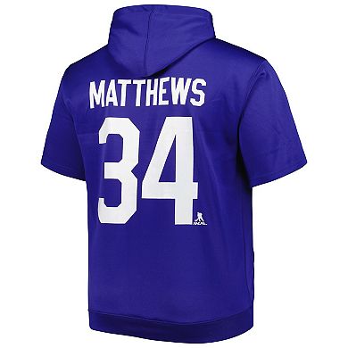 Men's Fanatics Branded Auston Matthews Blue Toronto Maple Leafs Big & Tall Name & Number Pullover Hoodie