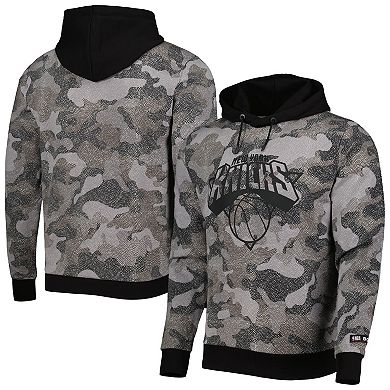 Men's Hugo Boss Black New York Knicks Camo Pullover Hoodie