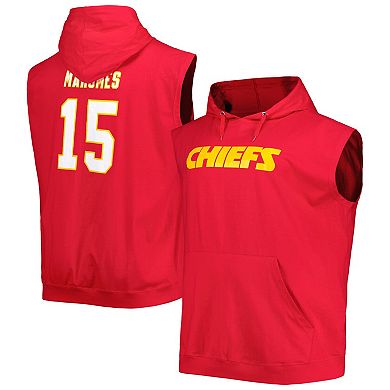 Men's Patrick Mahomes Red Kansas City Chiefs Big & Tall Muscle Pullover Hoodie
