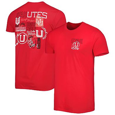 Men's Red Utah Utes Vintage Through the Years Two-Hit T-Shirt