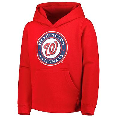 Youth Red Washington Nationals Team Primary Logo Pullover Hoodie