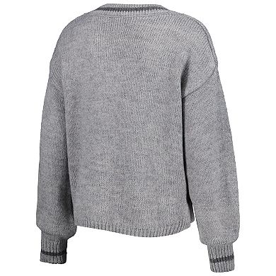 Women's Lusso Gray Phoenix Suns Scarletts Lantern Sleeve Tri-Blend V-Neck Pullover Sweater