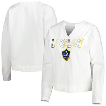 Women's Concepts Sport White LA Galaxy Sunray Notch Neck Long Sleeve T-Shirt