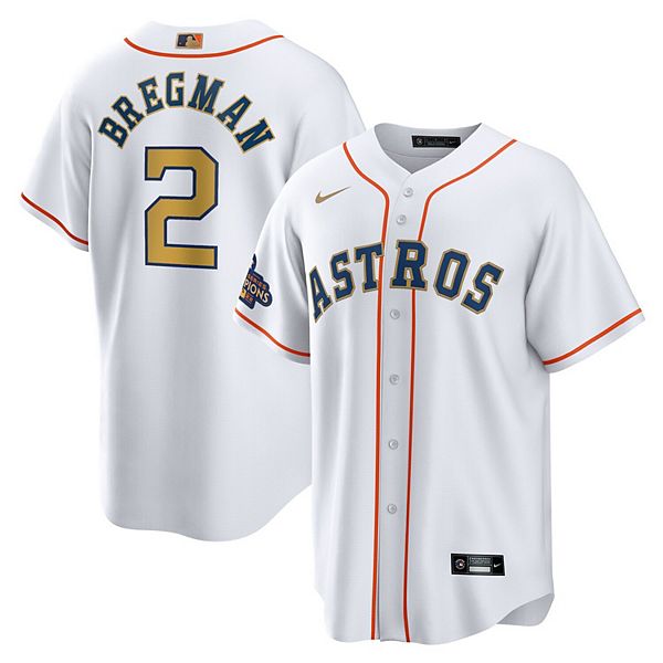 Nike Women's Alex Bregman White, Gold Houston Astros 2023 Collection  Replica Player Jersey