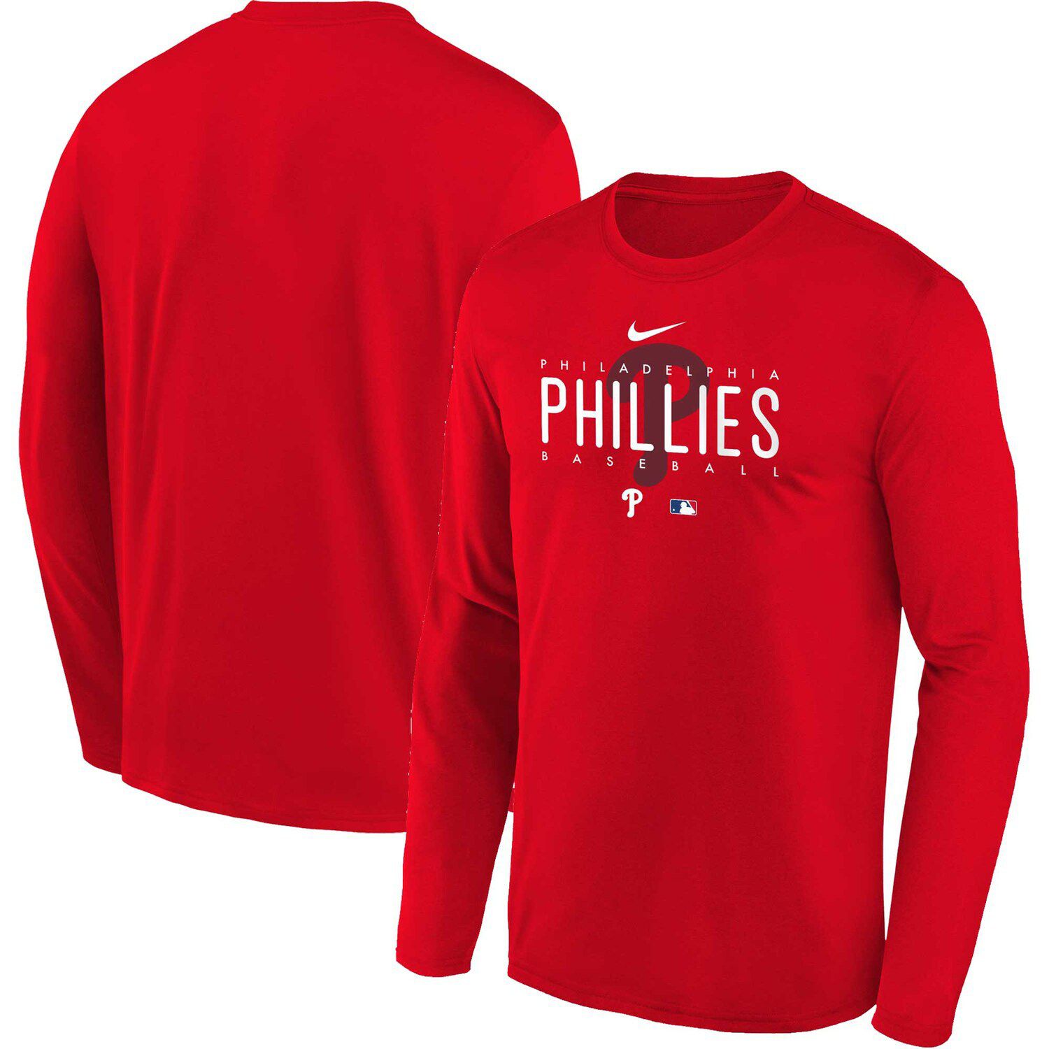 Outerstuff Youth Heather Charcoal/Heather Red Philadelphia Phillies  Cooperstown Collection Raglan Tri-Blend Long Sleeve T-Shirt
