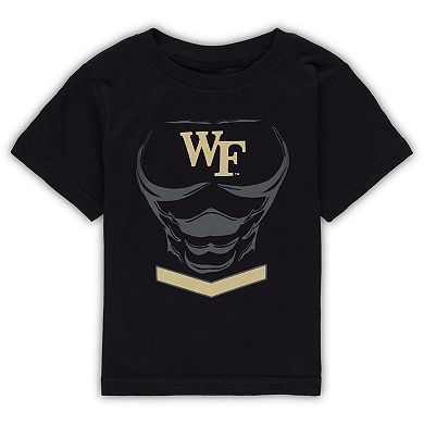 Toddler Champion Black Wake Forest Demon Deacons Super Hero T-Shirt