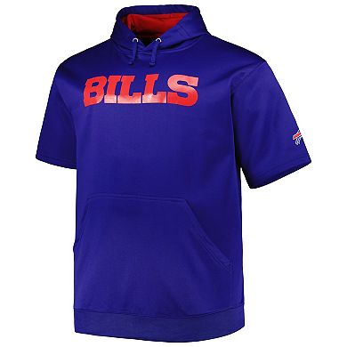 Men's Josh Allen Royal Buffalo Bills Big & Tall Short Sleeve Pullover Hoodie