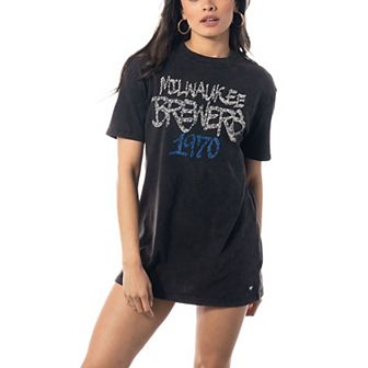 Women's The Wild Collective Black Milwaukee Brewers T-Shirt Dress