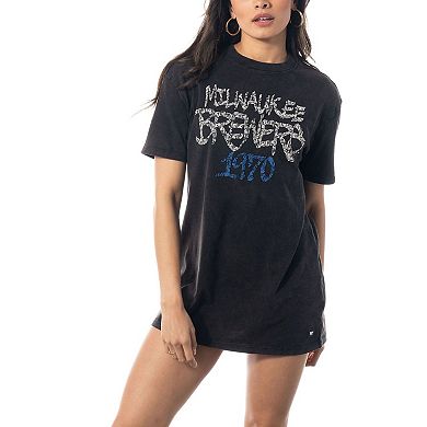 Women's The Wild Collective Black Milwaukee Brewers T-Shirt Dress