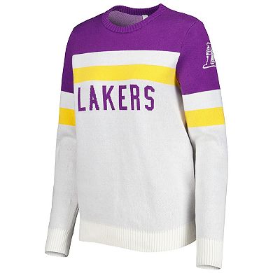 Women's Lusso Purple/Cream Los Angeles Lakers Dominique Pullover Sweater