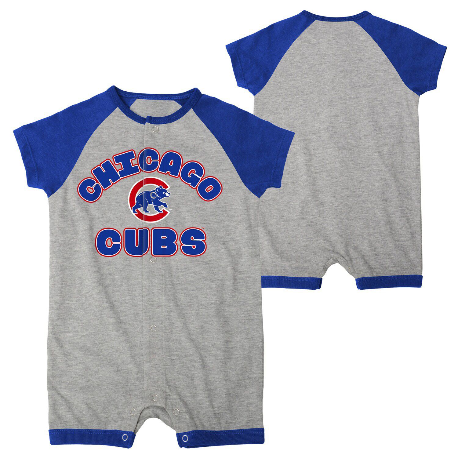 Newborn Royal/Red Chicago Cubs Little Slugger Striped Romper