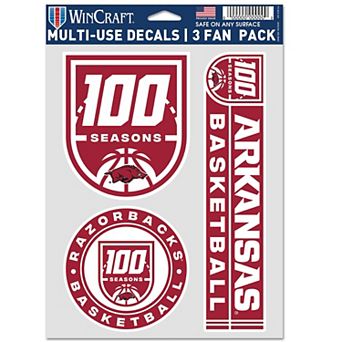WinCraft Arkansas Razorbacks 3-Pack 100 Seasons Decal Set
